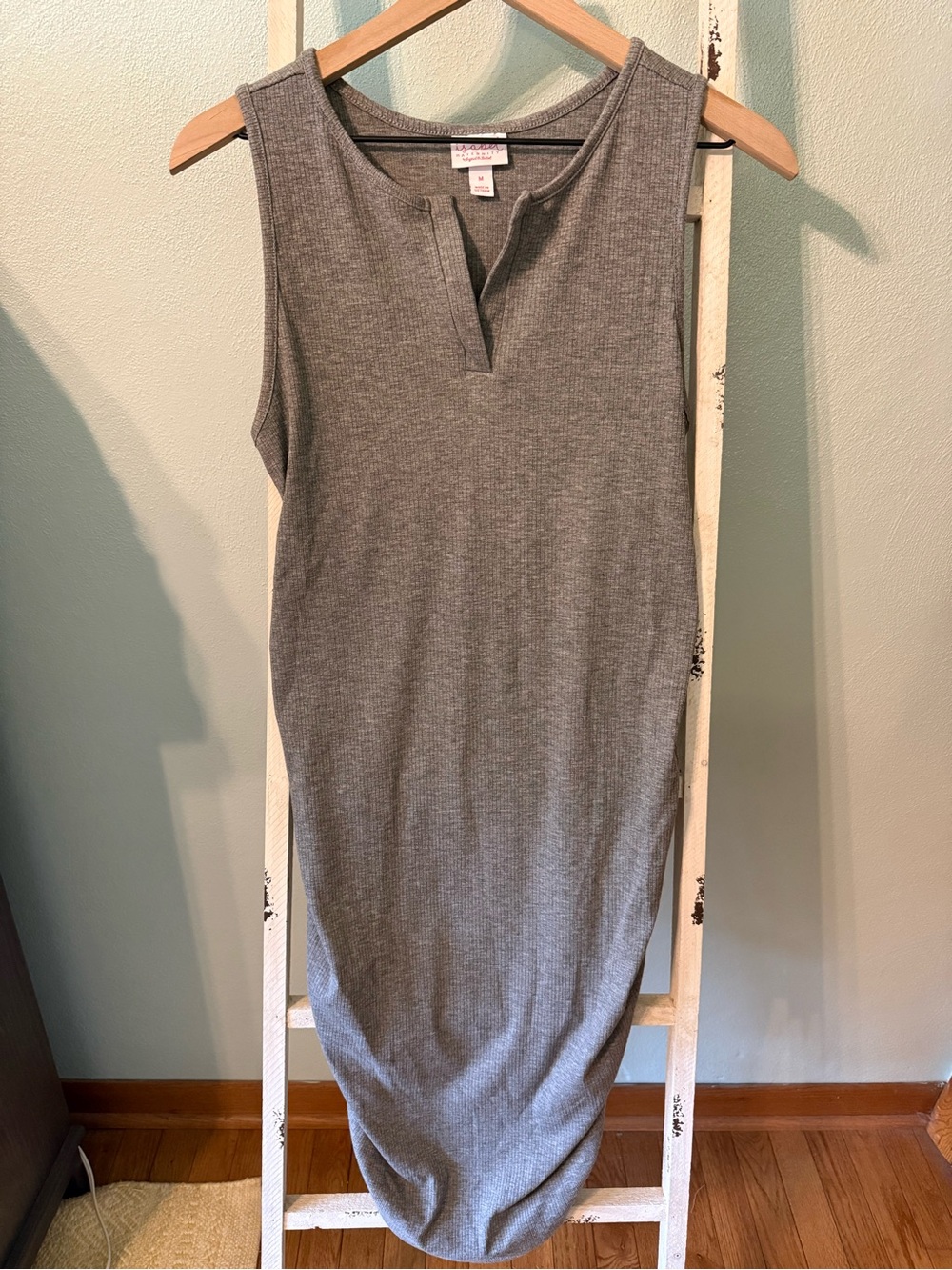 Isabel Maternity Sleeveless Gray Ribbed Dress Ingrid & Isabel Bodycon Size M